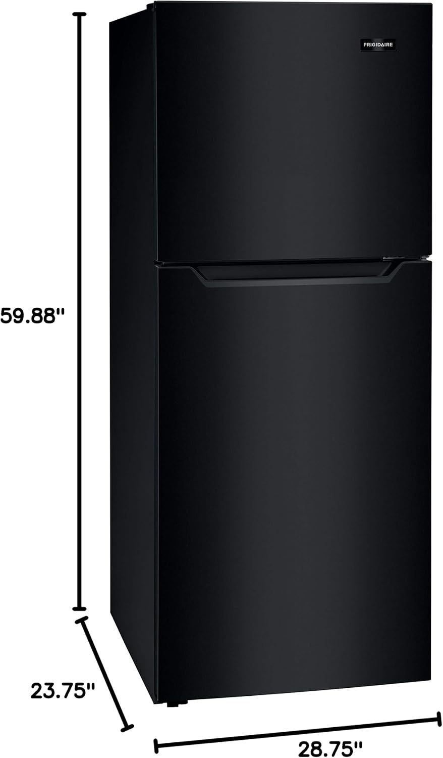 image:imageFrigidaire 116 Cu Ft Compact ADA Top Freezer Refrigerator in Brushed Steel with Electronic Control Panel Reversible Door Swing ENERGY STARBlack