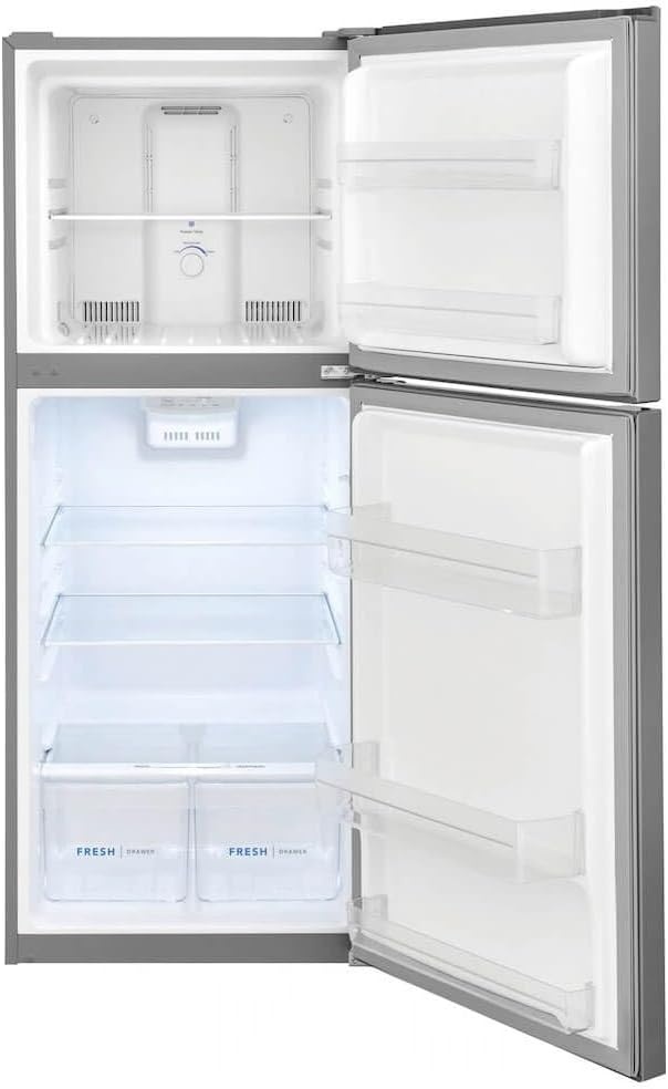 image:imageFrigidaire 116 Cu Ft Compact ADA Top Freezer Refrigerator in Brushed Steel with Electronic Control Panel Reversible Door Swing ENERGY STARBrushed Steel