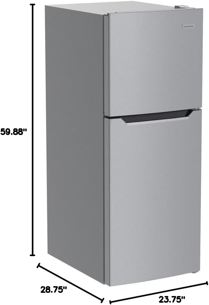 image:imageFrigidaire 116 Cu Ft Compact ADA Top Freezer Refrigerator in Brushed Steel with Electronic Control Panel Reversible Door Swing ENERGY STARBrushed Steel