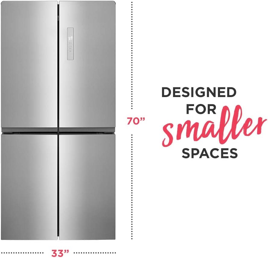 image:imageFrigidaire 174 Cu Ft 4 Door Refrigerator in Brushed Steel with Adjustable Freezer StorageOriginal