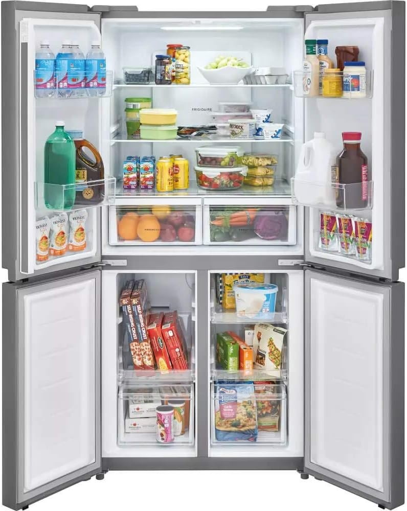image:imageFrigidaire 174 Cu Ft 4 Door Refrigerator in Brushed Steel with Adjustable Freezer StorageOriginal