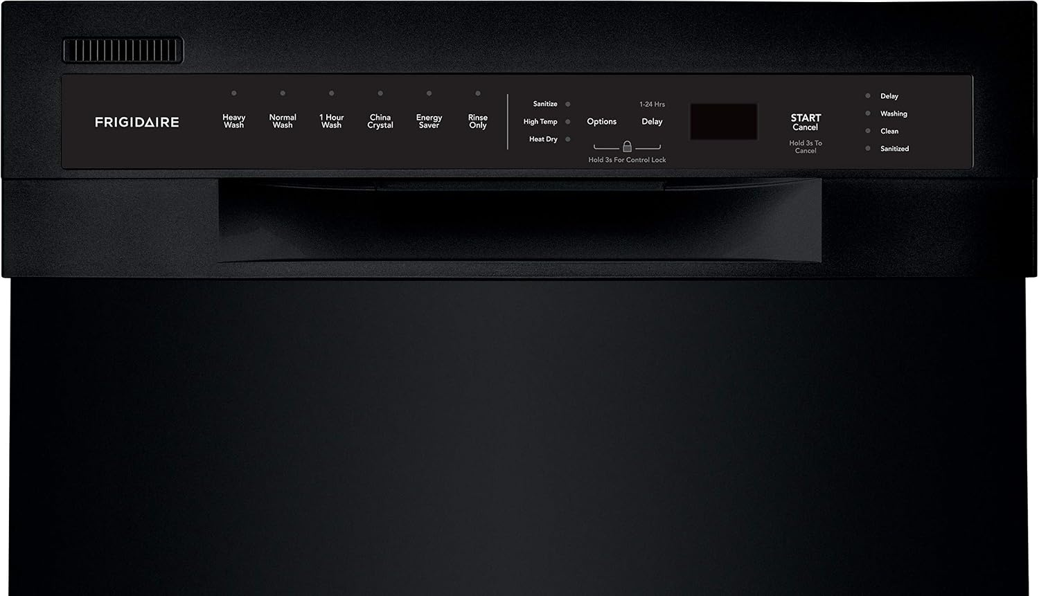 image:imageFrigidaire 18 in ADA Compact Front Control Dishwasher in Black with Dual Spray Arms 52 dBA includes roomofchoice deliveryBlack