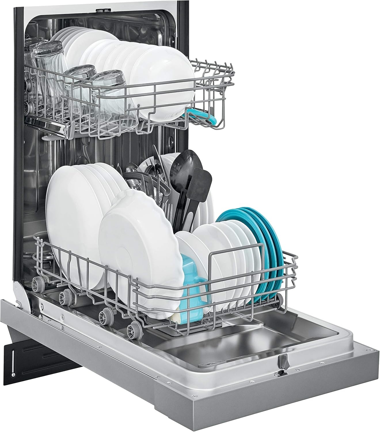image:imageFrigidaire 18 in ADA Compact Front Control Dishwasher in Black with Dual Spray Arms 52 dBA includes roomofchoice deliverySilver