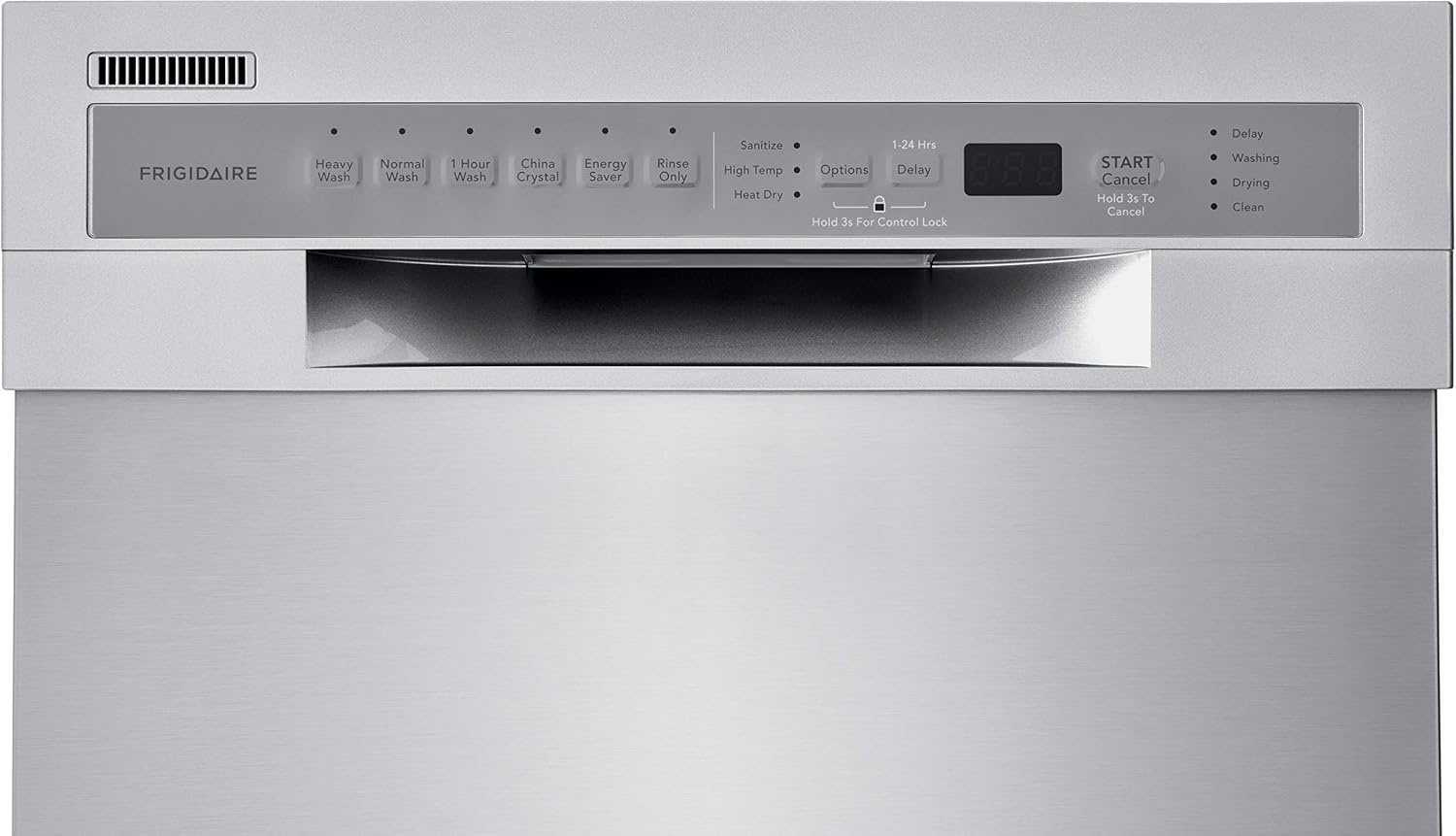 image:imageFrigidaire 18 in ADA Compact Front Control Dishwasher in Black with Dual Spray Arms 52 dBA includes roomofchoice deliverySilver