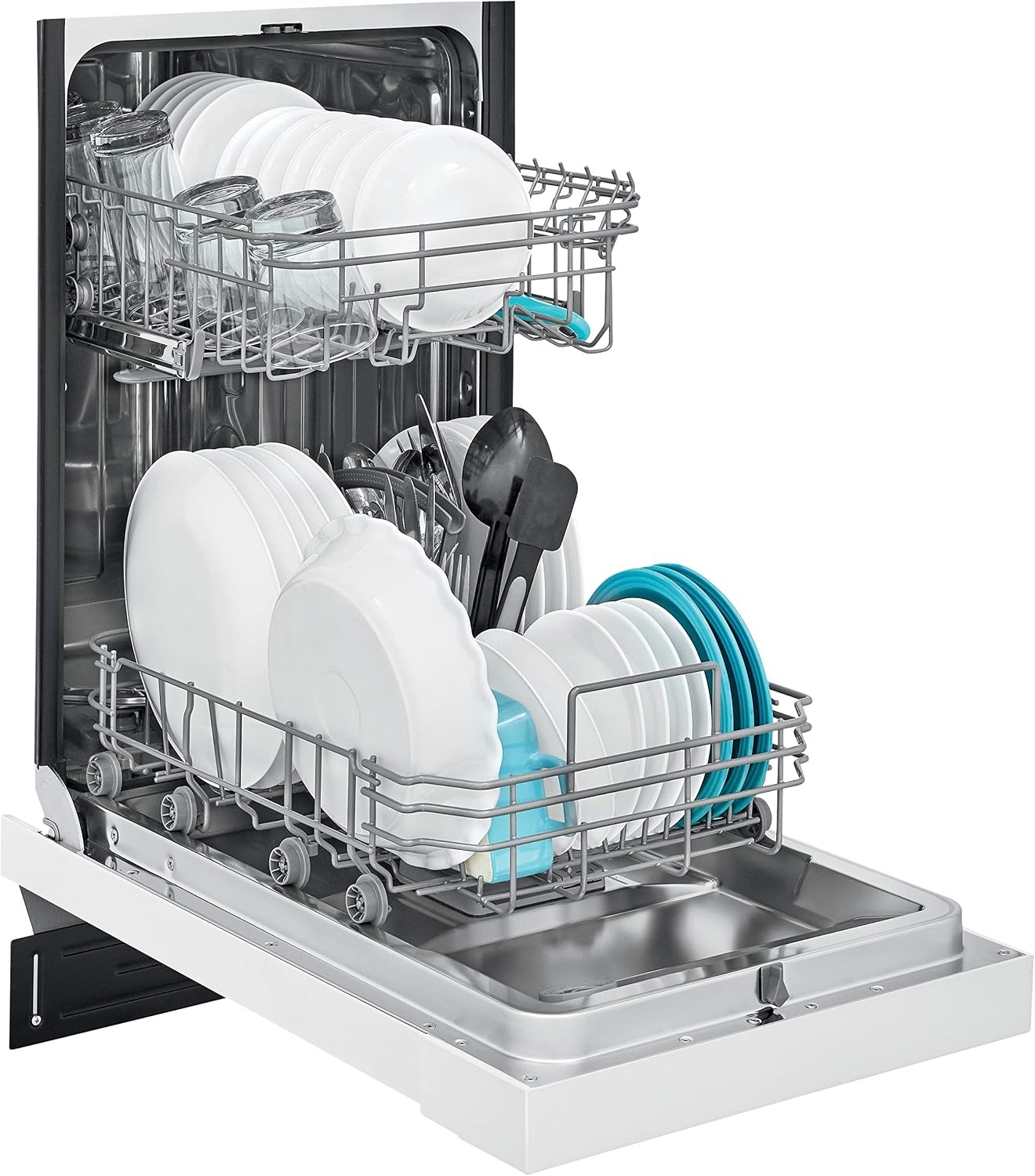 image:imageFrigidaire 18 in ADA Compact Front Control Dishwasher in Black with Dual Spray Arms 52 dBA includes roomofchoice deliveryWhite