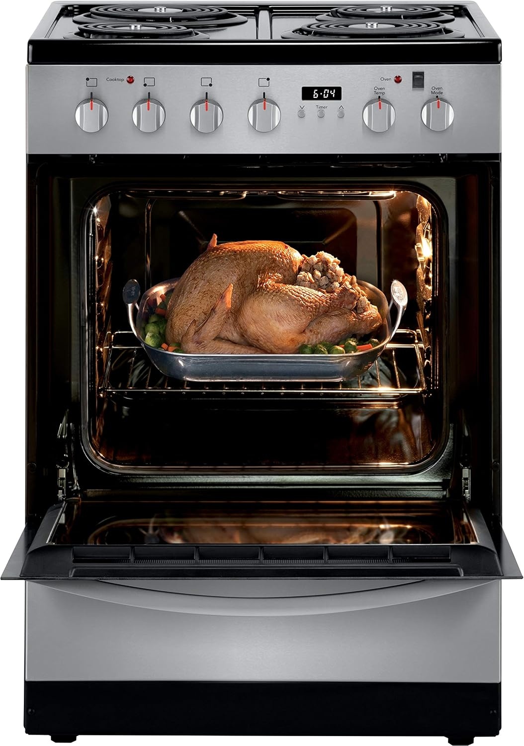 image:imageFrigidaire 24 in 19 Cu Ft Electric Range in Stainless Steel with Hidden Bake ADA CompliantStainless Steel