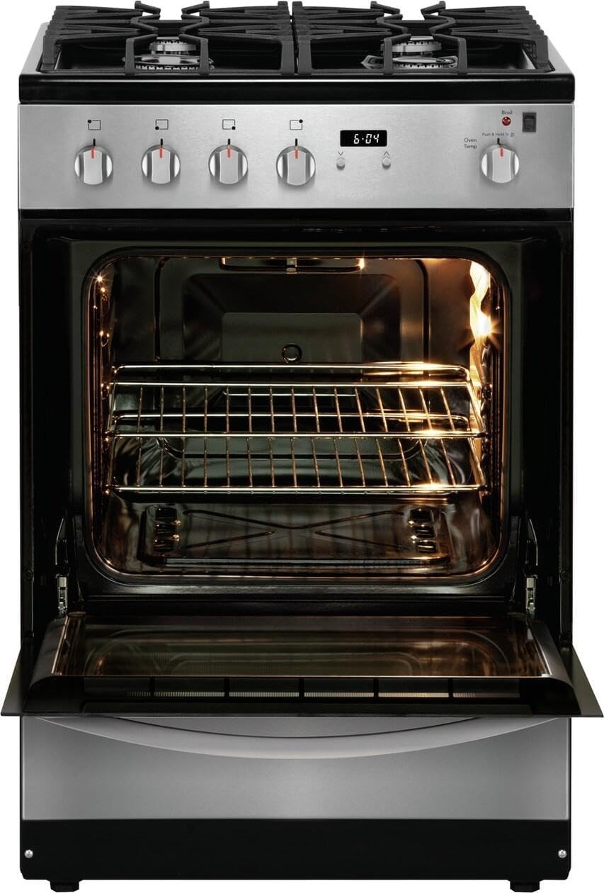 image:imageFrigidaire 24 in 19 Cu Ft Gas Range in Stainless Steel with Continuous Cast Iron Grates ADA CompliantStainless Steel