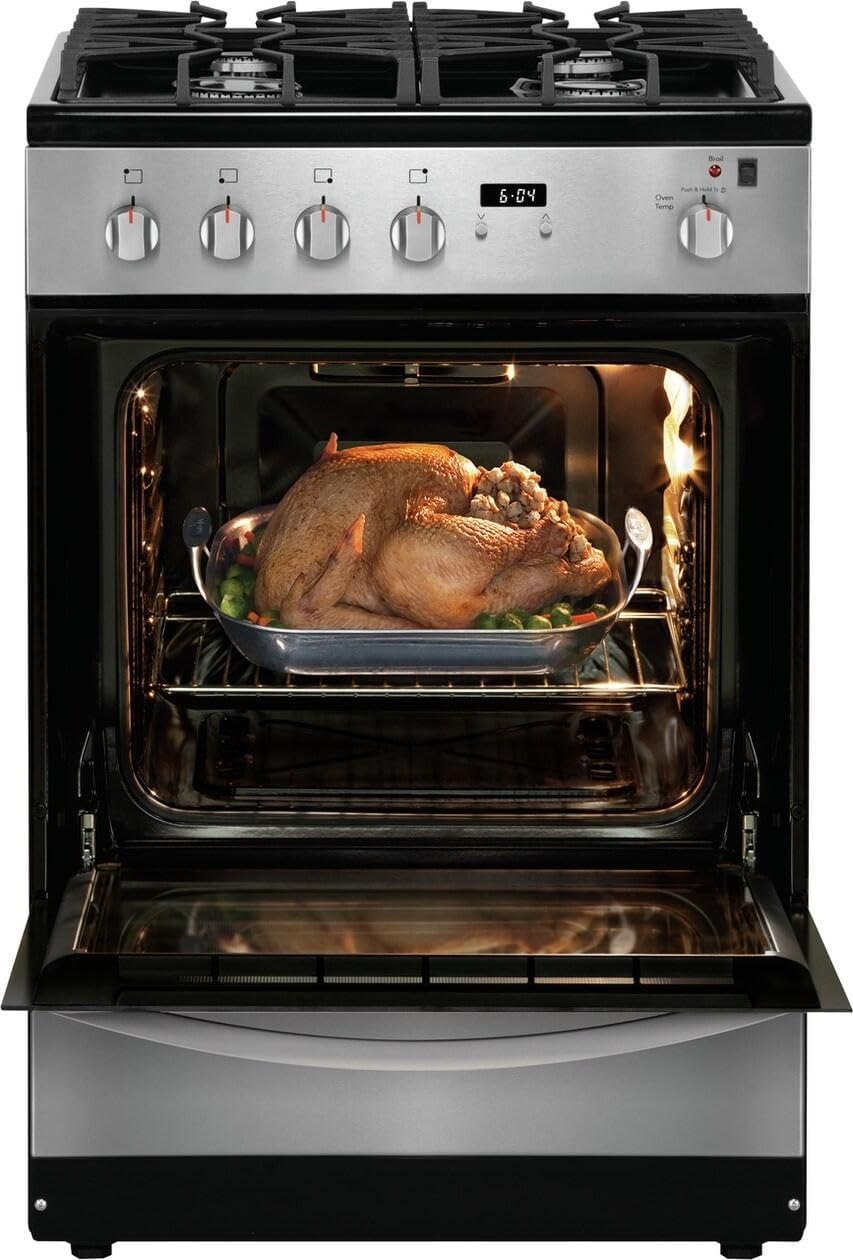 image:imageFrigidaire 24 in 19 Cu Ft Gas Range in Stainless Steel with Continuous Cast Iron Grates ADA CompliantStainless Steel