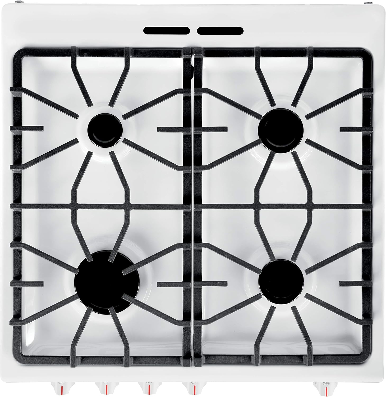 image:imageFrigidaire 24 in 19 Cu Ft Gas Range in Stainless Steel with Continuous Cast Iron Grates ADA CompliantWhite